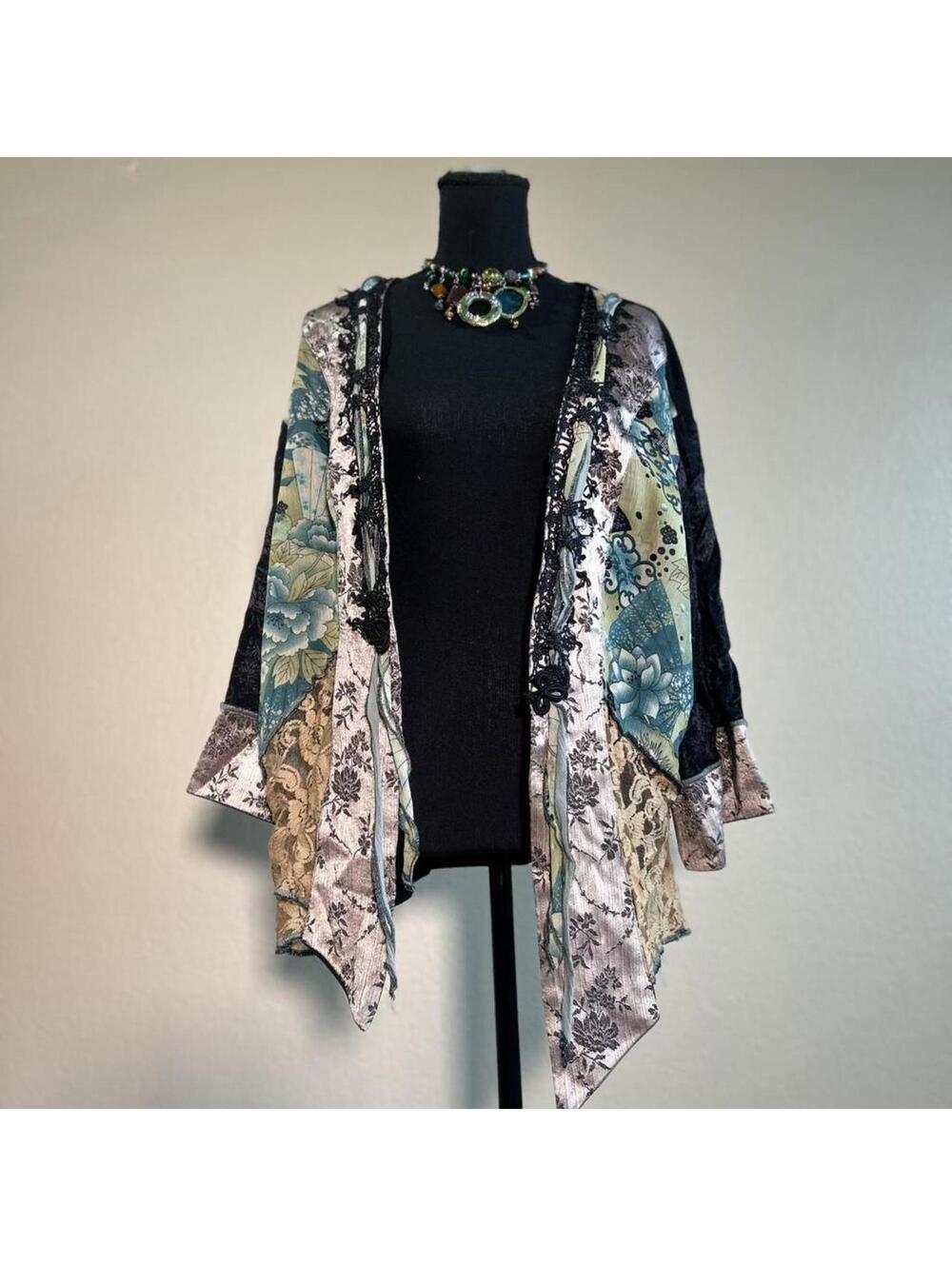 Boho Spencer Dixies Patchwork Lace Kimono Cardigan Fairy Grunge Asymmetrical Top